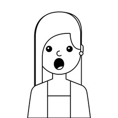 surprised young woman avatar character vector illustration design
