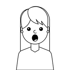surprised young woman avatar character vector illustration design