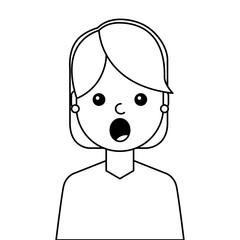Obraz na płótnie Canvas surprised young woman avatar character vector illustration design