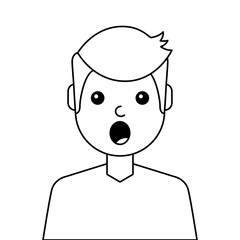 surprised young man avatar character vector illustration design