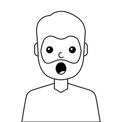 surprised young man avatar character vector illustration design