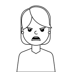 angry young woman avatar character vector illustration design