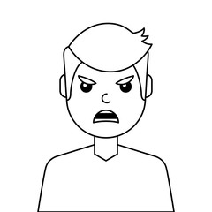 angry young man avatar character vector illustration design
