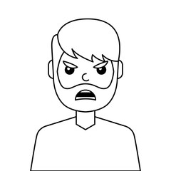 angry young man avatar character vector illustration design