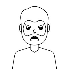 angry young man avatar character vector illustration design