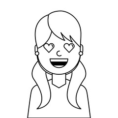 lovely young woman avatar character vector illustration design