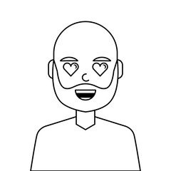 lovely young man avatar character vector illustration design