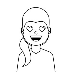 lovely young woman avatar character vector illustration design