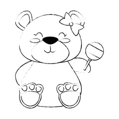 Fototapeta premium cute bear teddy with jingle bell