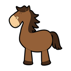 cute horse toy isolated icon