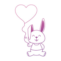 cute little rabbit with heart shaped pump