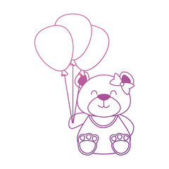cute bear teddy with balloons air