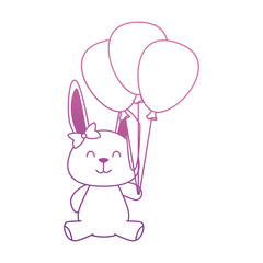 cute little rabbit with balloons air