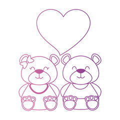 Obraz na płótnie Canvas cute bears teddy couple