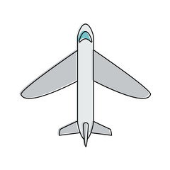 Airplane jet topview icon vector illustration graphic design