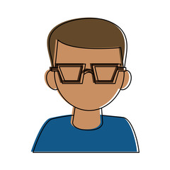 Geek man cartoon icon vector illustration graphic design