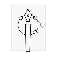 Fountain pen digital vector isolated icon illustration graphic design