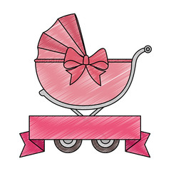 cute baby cart with ribbon