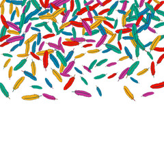 Vector Confetti Background Pattern. Element of design. Colored feathers on a white background
