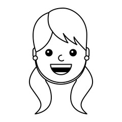 young woman happy avatar character vector illustration design