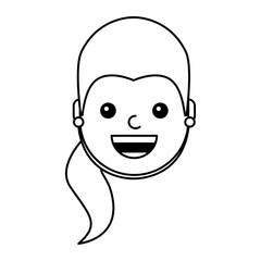 young woman happy avatar character vector illustration design
