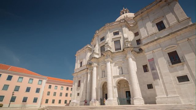 4k Lisbon Portugal Church of Santa Engraciae motion timelaspe National pantheon