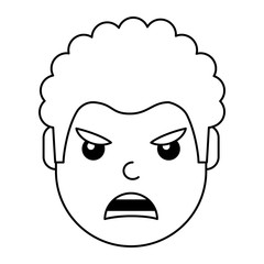 Obraz na płótnie Canvas angry young man avatar character vector illustration design