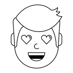 lovely young man avatar character vector illustration design