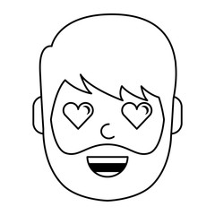 lovely young man avatar character vector illustration design
