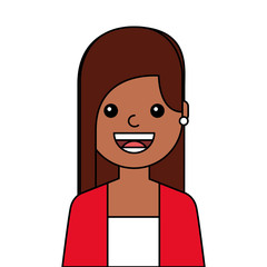 young woman happy avatar character vector illustration design