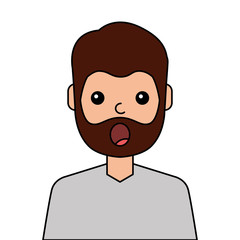 surprised young man avatar character vector illustration design