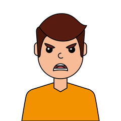 angry young man avatar character vector illustration design