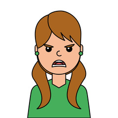 angry young woman avatar character vector illustration design