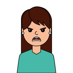 angry young woman avatar character vector illustration design