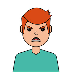 angry young man avatar character vector illustration design