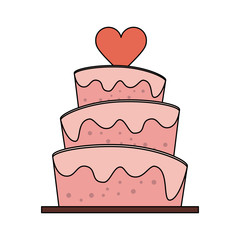 Wedding big cake icon vector illustration graphic design