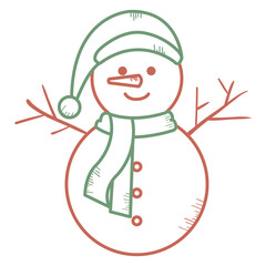 christmas snowman kawaii character