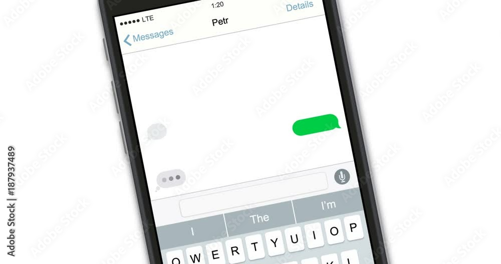 Poster realistic smartphones with text message isolated on white background