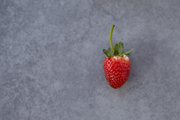 Fresh strawberry on gray