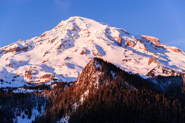 January Alpenglow, Mount Rainier, Washington, 2017