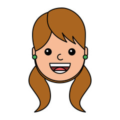 young woman happy avatar character vector illustration design