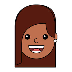 young woman happy avatar character vector illustration design