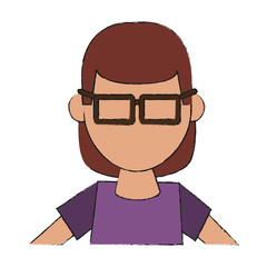 Geek woman avatar icon vector illustration graphic design