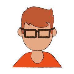 Geek man cartoon icon vector illustration graphic design