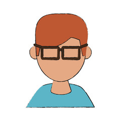 Geek man cartoon icon vector illustration graphic design