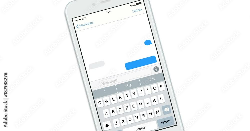 Poster realistic smartphones with text message isolated on white background