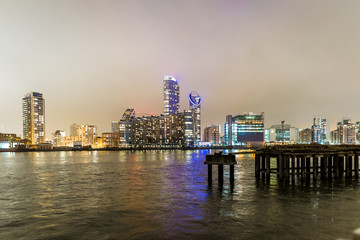 Skyscrappers in the night, London