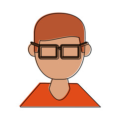 Geek man cartoon icon vector illustration graphic design