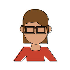 Geek woman avatar icon vector illustration graphic design