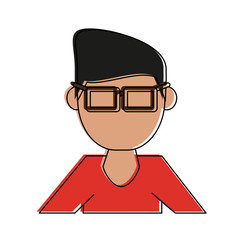Geek man cartoon icon vector illustration graphic design
